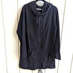 Knomadik Daniel Patrick Drifter Black Long Fit Hoodie Dress Drawstring L…